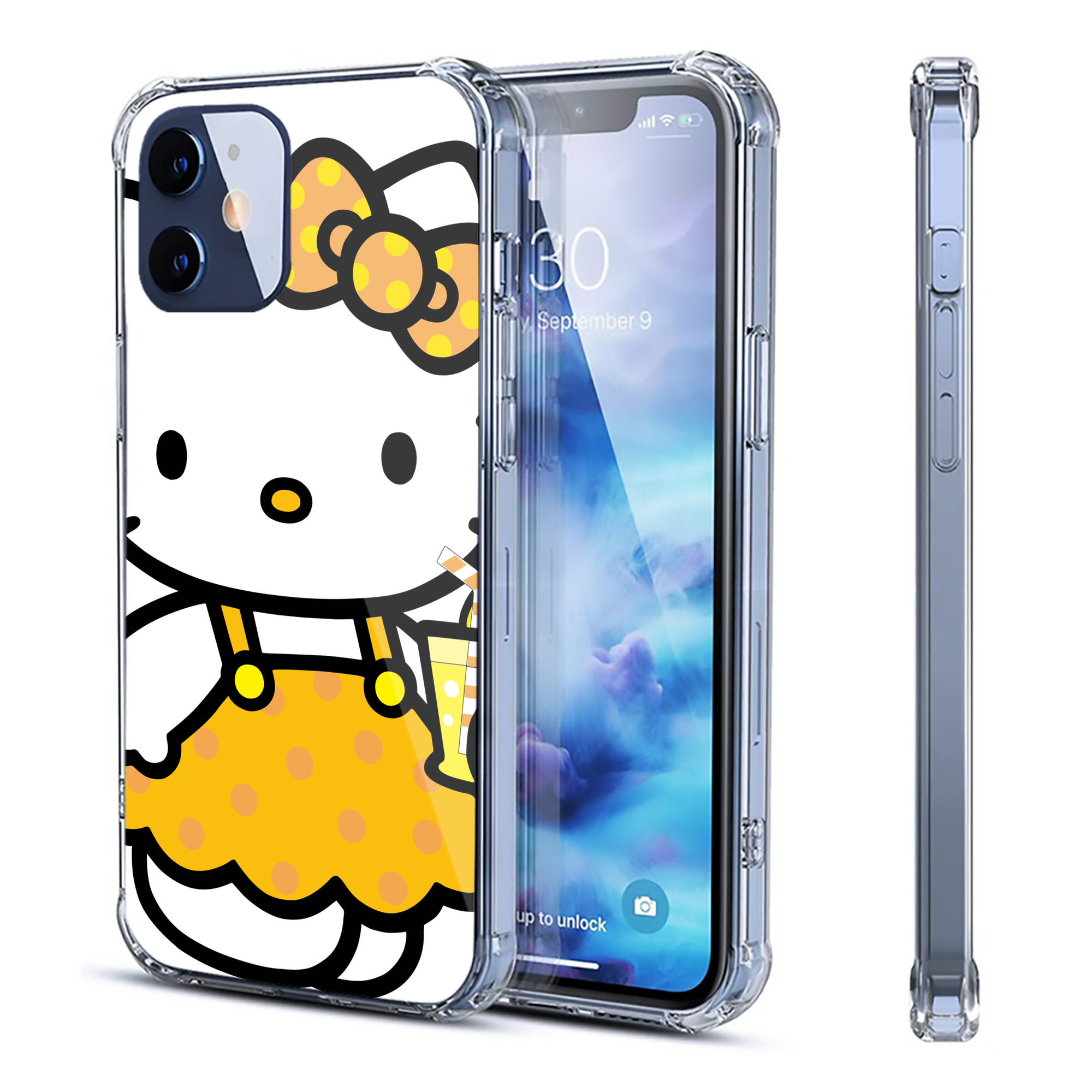 （画像用） Hello Kitty ハローキティ 【iPhone 12シリーズ対応】透明スマホケース（クリアソフトケース）